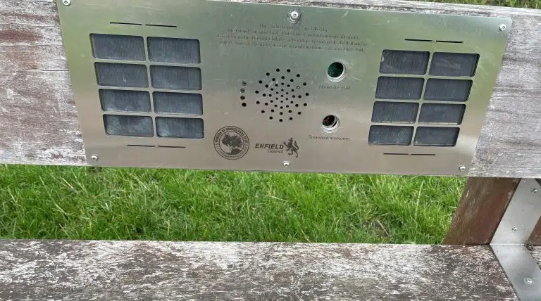 Vandalised Audio Bench